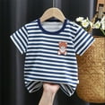 thumbnail image 1 of Tdoqot Toddler Boys T Shirts- Short Sleeve Cotton Soft Summer Breathable Kids Tops Blue Size 3T, 1 of 3