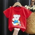 thumbnail image 1 of Tdoqot Toddler Boys T Shirts- Short Sleeve Summer Cotton Breathable Soft Kids Tops Red Size 2T, 1 of 3