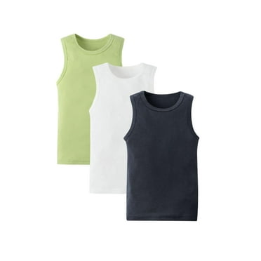 Tdoqot Toddler Boys Tank Tops 3 Pack- Sleeveless Cotton Summer Casual Undershirts Tops Size 5T
