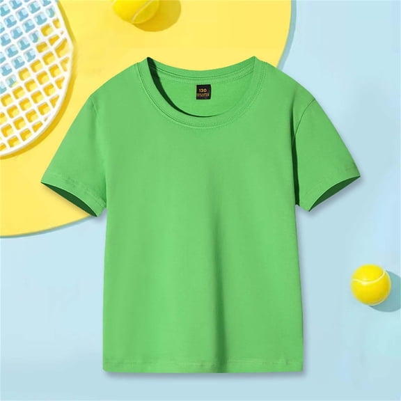 Tdoqot Toddler Boys and Big Boys T Shirts- Soft Breathable Summer Cotton Short Sleeve Kids Tops Green Size 4 T