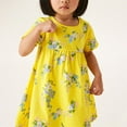 thumbnail image 1 of Tdoqot Toddler Flower Girls Dress- Cute Crewneck Midi Dreess Short Sleeve Summer Casual Dresses Yellow Size 7T, 1 of 6