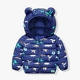 thumbnail image 1 of Tdoqot Toddler Girls Boys Cute Zip up with Hood Fall Winter Clothes Long Sleeve Quilted Jackets Coats Dark Blue Size 1T, 1 of 6