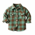thumbnail image 1 of Tdoqot Toddler Girls Boys Fall Winter Clothes Hoodless Long Sleeve Jackets Casual Button Down Plaid Coats Green Size 12-18 Months, 1 of 9