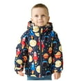 thumbnail image 1 of Tdoqot Toddler Girls Boys Fall Winter Clothes Long Sleeve Zip up with Hood Cute Quilted Jackets Warm Windproof Printed Chunky Coats Orange Size 4-5T, 1 of 9