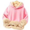 thumbnail image 1 of Tdoqot Toddler Girls Boys Hoodies Fleece Lined- Soft Warm Long Sleeve Casual Pullover Kids Winter Clothes Pink Size 7 T, 1 of 4