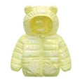 thumbnail image 1 of Tdoqot Toddler Girls Boys Zip up Long Sleeve Cute Quilted Jackets Fall Winter Clothes with Hood Coats Yellow Size 1T, 1 of 5