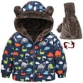 thumbnail image 1 of Tdoqot Toddler Girls Boys with Hood Cute Warm Windproof Printed Long Sleeve Fall Winter Clothes Zip up Jackets Chunky Coats Orange Size 2-3T, 1 of 9