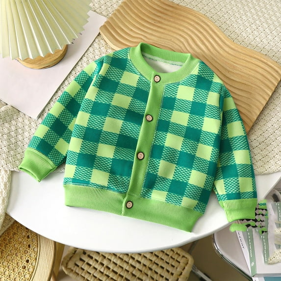 Tdoqot Toddler Girls Cardigan Sweaters- Cute Long Sleeve Warm Button Up Fall Winter Clothes Green Size 1 T