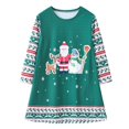 thumbnail image 1 of Tdoqot Toddler Girls Christmas Shirt Dress- Cotton Cute Crewneck Long Sleeve Kids Clothes Green Size 8 T, 1 of 4