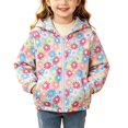 thumbnail image 1 of Tdoqot Toddler Girls Floral Windbreaker with Hood- Zip up Long Sleeve Casual Cute Kids Fall Jackets Multicolor Size 6 T, 1 of 9