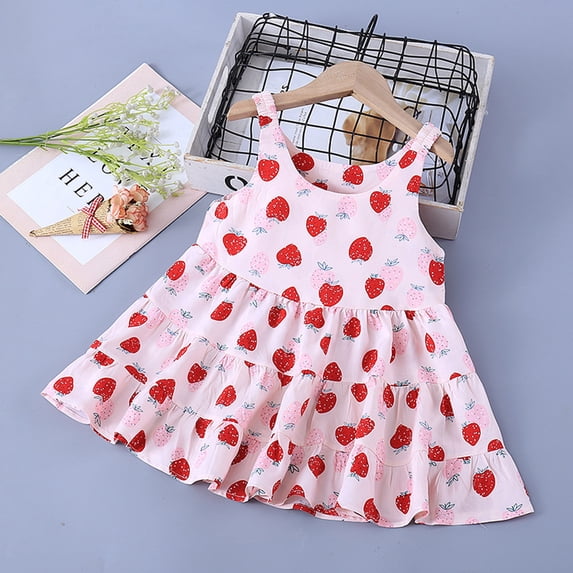 Tdoqot Toddler Girls Flower Dresses Cute Sleeveless Summer Fashion Casual Sundress