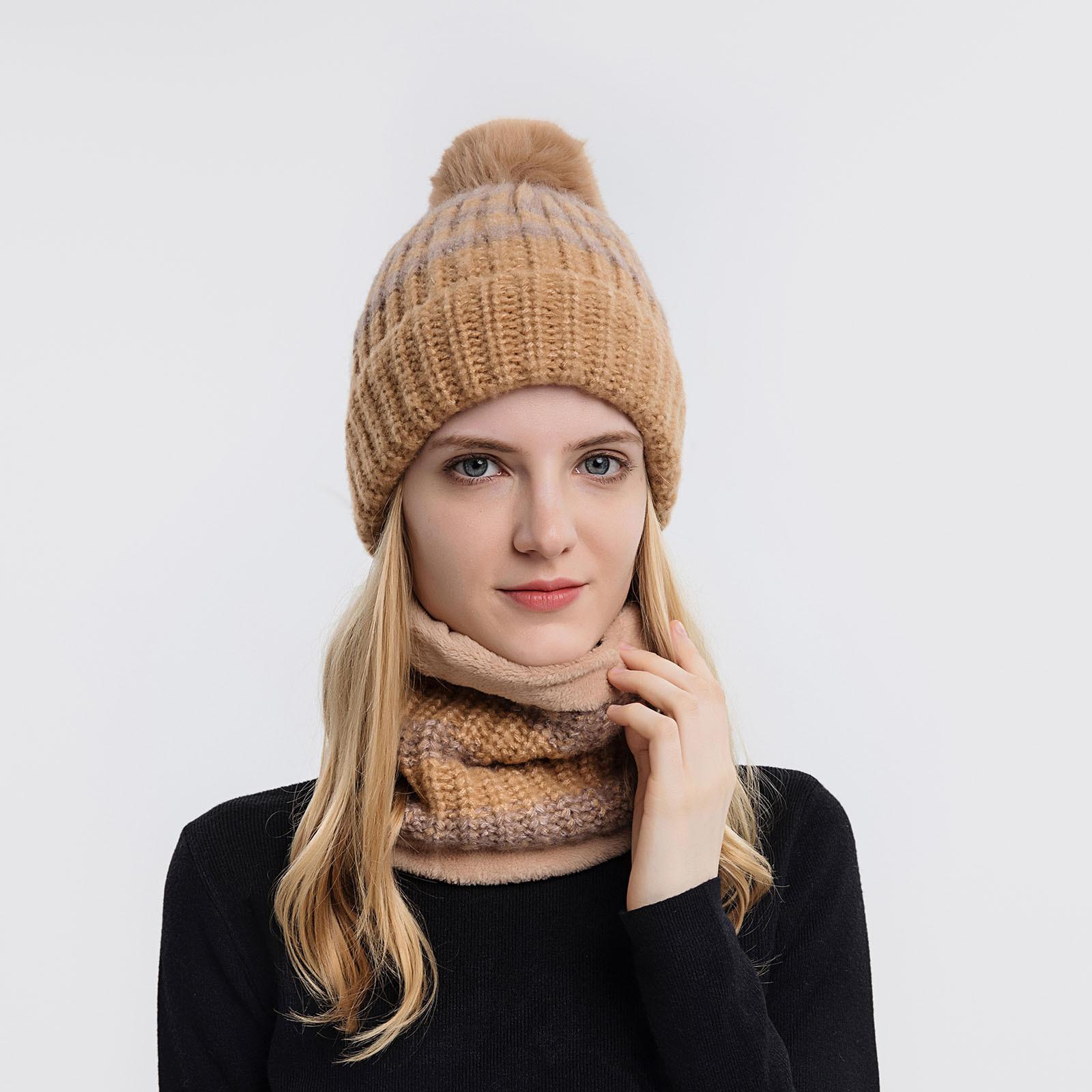 Tdoqot Winter Hats for Women Warm Knit Soft Beanie Hat Khaki