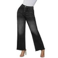 thumbnail image 1 of Tdoqot Women's Stretch Relaxed Fit Straight Leg Jean- Summer Casual Denim Pants Black Size 16, 1 of 7