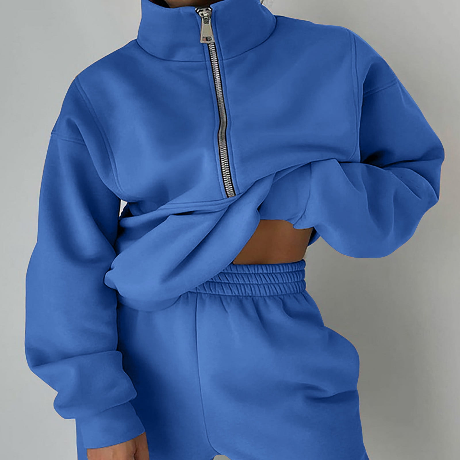 Tdoqot Womens 2 Piece Sweatsuits Tracksuits Sports Outfit Long Sleeve Fleece Casual Workout