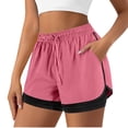 thumbnail image 1 of Tdoqot Womens Athletic Shorts with Pockets- Stretch Waterproof Quick Dry Elastic Waist Drawstring Workout Running Shorts Hot Pink Size M, 1 of 7