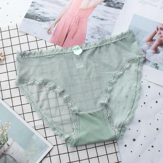 Tdoqot Womens Bikini Panties- Sexy See-Through Lace Slim Fit Womens Underwear Green Size XL