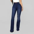 thumbnail image 1 of Tdoqot Womens Bootcut Jeans- Button Casual High Rise Denim Pants Dark Blue Size 14, 1 of 5