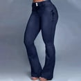 thumbnail image 1 of Tdoqot Womens Bootcut Jeans- Ripped Button Casual Mid Rise Denim Pants Dark Blue Size 18, 1 of 6