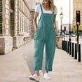 thumbnail image 1 of Tdoqot Womens Cargo Jumpusits with Pocekts- Casual Cotton Linen Summer Sleeveless Overalls Workwear Sky Blue Size S, 1 of 7