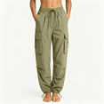 thumbnail image 1 of Tdoqot Womens Cargo Pants with Pocekts- Elastic Waist Straight Leg Lightweight Drawstring Hiking Pants Army Green Size 3XL, 1 of 6