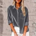 thumbnail image 1 of Tdoqot Womens Corduroy Shackets with Pocket- Casual Button Down Long Sleeve Fashion Fall Jackets Dark Gray Size 3XL, 1 of 1