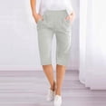 thumbnail image 1 of Tdoqot Womens Cotton Linen Shorts- Summer Loose Fit Casual Elastic Waist Long Shorts White Size S, 1 of 6