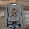 thumbnail image 1 of Tdoqot Womens Easter Shirts 2024- Casual Pullover Long Sleeve Crewneck Spring Clothes T Shirts Tops Gray Size L, 1 of 3