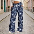 thumbnail image 1 of Tdoqot Womens Graphic Sweatpants with Pockets- Baggy Casual Cute Elastic Waist Drawstring Wide Leg Pants Navy Size XL, 1 of 6
