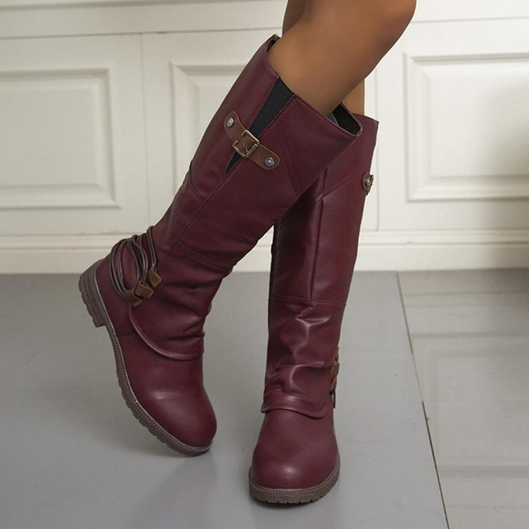 burgundy calf boots