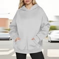 thumbnail image 1 of Tdoqot Womens Oversized Hoodies Front Pocket- Fall Loose Casual Pullover Hooded Sweatshirt Gray Size XL, 1 of 6