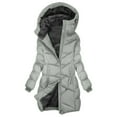 thumbnail image 1 of Tdoqot Womens Parka Jacket with Hood- Casual Midweight Warm Full Zip Winter Snow Coats Sherpa Lined Gray Size S, 1 of 8