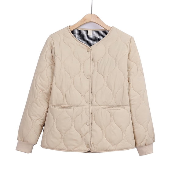 Tdoqot Womens Parkas- Button Down Casual Winter Coats for Women Khaki Size 4XL