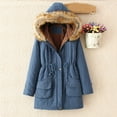 thumbnail image 1 of Tdoqot Womens Parkas- with Hood Zipper Winter Coats for Women Blue Size 2XL, 1 of 6