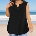 thumbnail image 1 of Tdoqot Womens Plus Size Cotton Tank Tops- Casual V-Neck Sleeveless Soft Summer Shirts Black Size S-5XL, 1 of 5