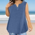 thumbnail image 1 of Tdoqot Womens Plus Size Cotton Tank Tops- Sleeveless Soft V-Neck Casual Summer Shirts Navy Size M, 1 of 5