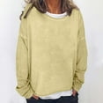 thumbnail image 1 of Tdoqot Womens Solid Color Sweatshirt- Pullover Casual Crewneck Loose Fit Fall Tunic Tops Yellow Size 2XL, 1 of 5
