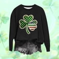 thumbnail image 1 of Tdoqot Womens St Patricks Day Sweatshirts- Crewneck Lucky Long Sleeve Shirts Cute Pullover Tops Black Size XL, 1 of 4