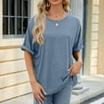 thumbnail image 1 of Tdoqot Womens Summer Tops Loose Fit Short Sleeve Casual Crewneck Soft Oversized T Shirts 2024 Gray Size 2XL, 1 of 7