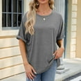 thumbnail image 1 of Tdoqot Womens Summer Tops Loose Fit Short Sleeve Casual Crewneck Soft Oversized T Shirts 2024 Gray Size M, 1 of 7