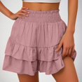thumbnail image 1 of Tdoqot Womens Summer Trendy Shorts- Elastic High Waist Casaul Flowy Cotton Linen Shorts Pink Size L, 1 of 6