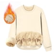thumbnail image 1 of Tdoqot Womens Sweatshirt Fleece Lined- Crewneck Warm Casual Long Sleeve Pullover Winter Tops Beige Size S, 1 of 8