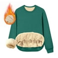 thumbnail image 1 of Tdoqot Womens Sweatshirt Fleece Lined- Pullover Casual Warm Long Sleeve Crewneck Winter Tops Green Size 2XL, 1 of 8