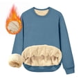 thumbnail image 1 of Tdoqot Womens Sweatshirt Fleece Lined- Pullover Warm Crewneck Long Sleeve Casual Winter Tops Sky Blue Size L, 1 of 8