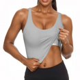 thumbnail image 1 of Tdoqot Womens Tank Tops Built in Bra- Crewneck Soft Summer Slim Fit Strap Workout Undershirt Gray Size M, 1 of 7