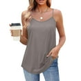 thumbnail image 1 of Tdoqot Womens Tank Tops Loose Fit- Soft Adjustable Straps Summer Casual Scoop Neck Sleeveless Shirts Brown Size 2XL, 1 of 7