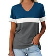 thumbnail image 1 of Tdoqot Womens Tops Trendy- Loose Fit Short Sleeve Summer Casual V-Neck T Shirts Gray Size 3XL, 1 of 4