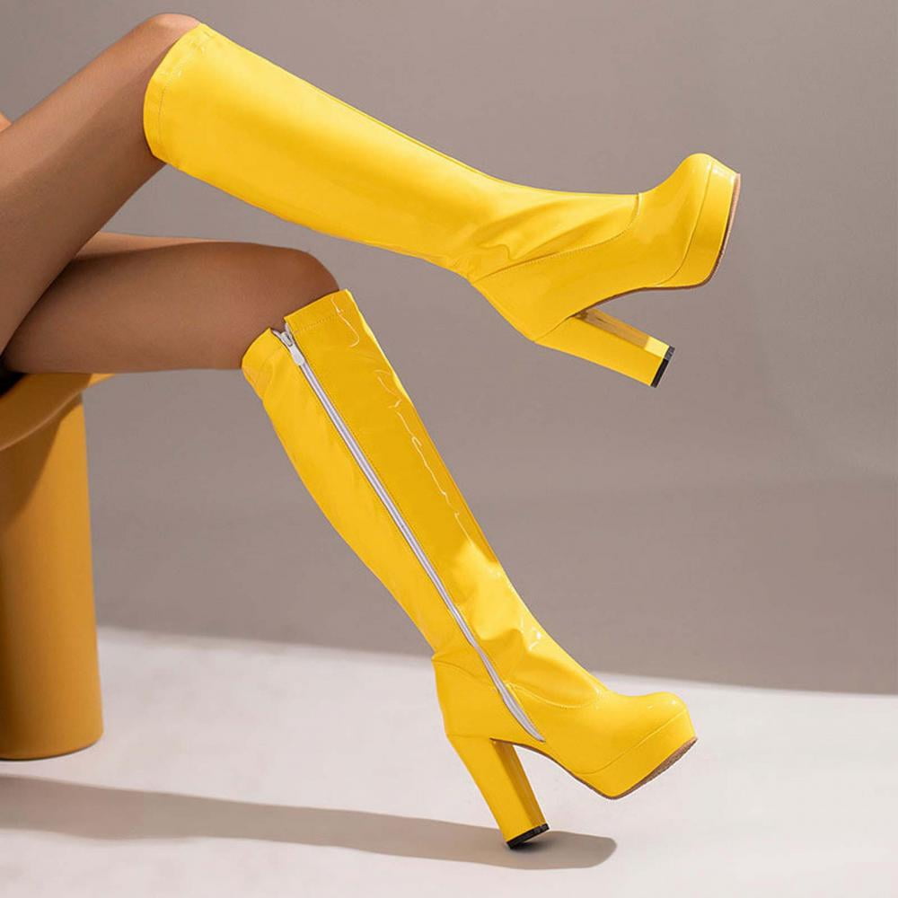 Yellow Color Ankle Boots Women Shoes Zipper High Heel Boots Sexy Ankle Boots  Women Shoes Ankle Boots Women's Jodhpur Boots | Wish