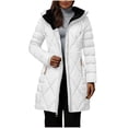 thumbnail image 1 of Tdoqot Womens Winter Coats with Hood- Casual Full Zip Fashion Warm Long Puffer Jackets White Size M, 1 of 7