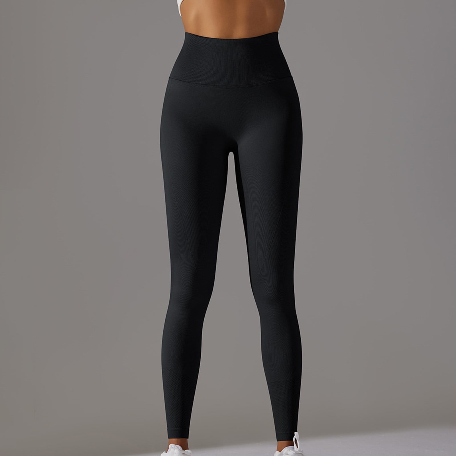 Tdoqot Workout Leggings for Women- Cotton Gym Stretch Tummy Control Butt  Lifting High Rise Seamless Slim Fit Yoga Leggings Black 