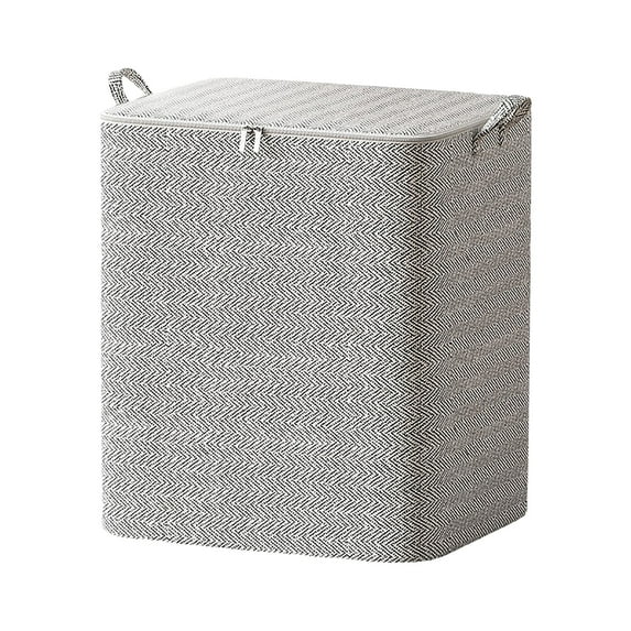 Tdxkok 19.69 in × 24.02 in × 27.95 in Gray Non-Woven Zipper Storage Bag,Eco-Friendly Waterproof Foldable Organizer,Large Capacity Bin for Clothes Bedding Seasonal Home Storage Organization